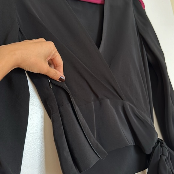 3.1 Phillip Lin black v-neck silk blouse - Picture 3 of 6